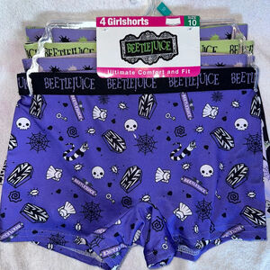 NWT Girl’s Size 10 Beetlejuice Ultimate Comfort & Fit Girlshorts Underwear PK/4